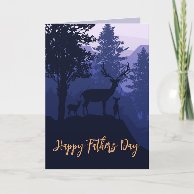 TARJETA DE AGRADECIMIENTO DEER ON MOUNTAIN TOP FATHER'S DAY CARD (Anverso)