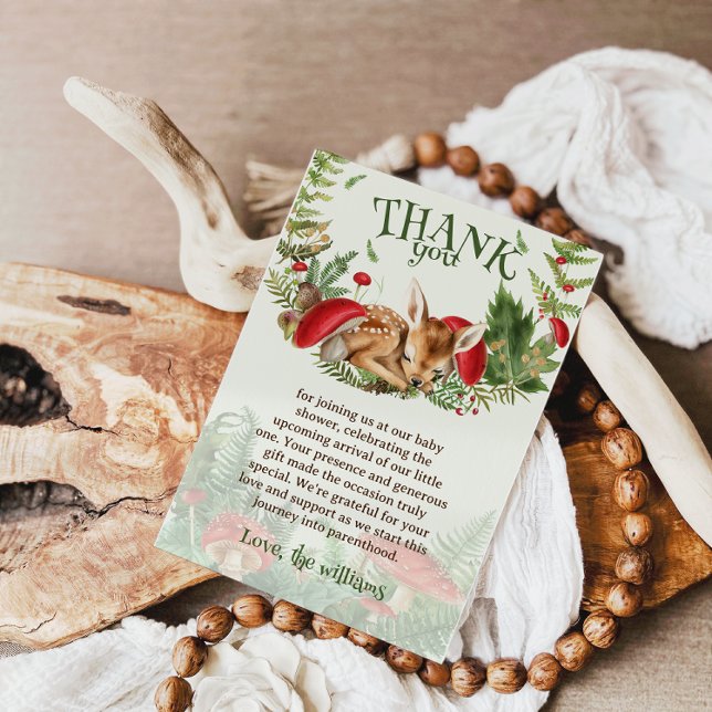 Tarjeta De Agradecimiento Deer Woodland Animal Baby Shower (Subido por el creador)