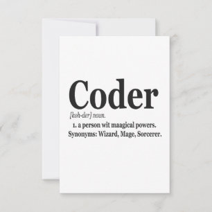 Tarjeta De Agradecimiento Definición de Coder Graciosa Cute Computadora Nerf
