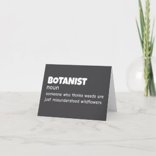 Tarjeta De Agradecimiento Definición de investigador de plantas comédico