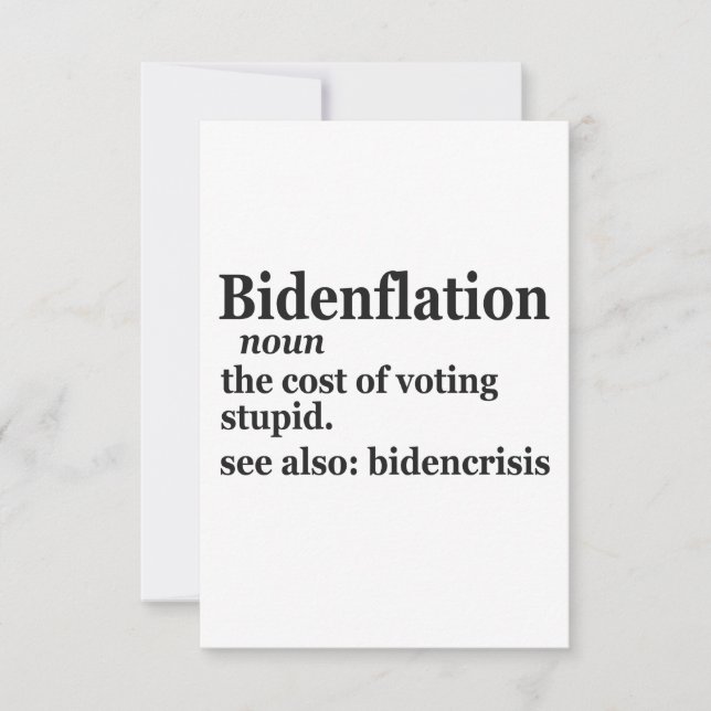 Tarjeta De Agradecimiento Definición divertida BidenFlation Politics America (Anverso)