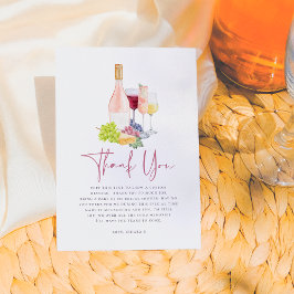 Tarjeta De Agradecimiento Degustación de Vinos Vino Antes de los Votos Despe