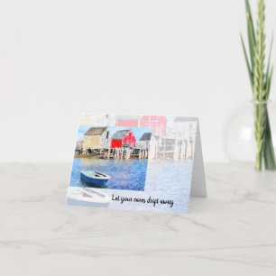 Tarjeta De Agradecimiento Deja que tus cuidados se alejen~Rocas azules Shack