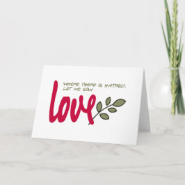 Tarjeta De Agradecimiento Dejen que sembren el amor