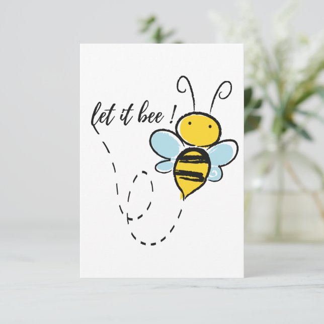 Tarjeta De Agradecimiento Déjenlo ser, motivación cita dibujar a mano T-Shir (Anverso de pie)