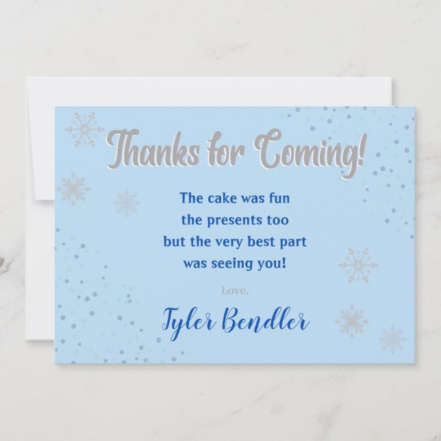 Tarjeta de agradecimiento del 1er cumpleaños de On (Anverso)