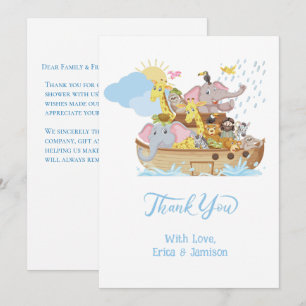 Tarjeta de agradecimiento del Arca de Noé