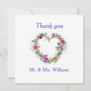 tarjeta de agradecimiento del boda