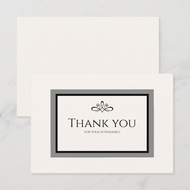 Tarjeta de agradecimiento del boda blanco (Anverso / Reverso)