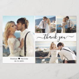 Tarjeta de agradecimiento del Boda de Collage de f