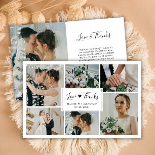Tarjeta de agradecimiento del Boda de Collage de f