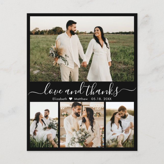 Tarjeta de agradecimiento del Boda de fotografía b (Anverso)