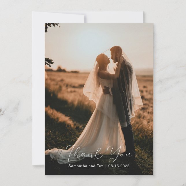 Tarjeta de agradecimiento del Boda de fotos (Anverso)
