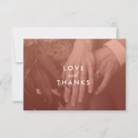 Tarjeta de agradecimiento del Boda de fotos de sup