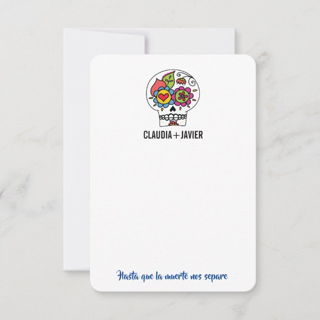 Tarjeta de agradecimiento del Boda Dia De Los Muer (Anverso)