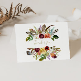 Tarjeta de agradecimiento del Boda doblado de la p