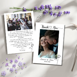 Tarjeta de agradecimiento del Boda fotográfico per