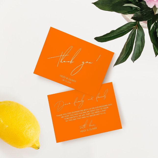 Tarjeta de agradecimiento del Boda simple Naranja  (Subido por el creador)