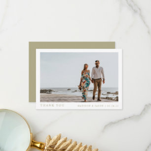 Tarjeta de agradecimiento del Boda verde de la fot