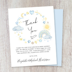 Tarjeta de agradecimiento del Boho de presupuesto