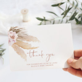 tarjeta de agradecimiento del boho minimalista pam