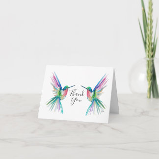 Tarjeta de agradecimiento del colibrí arcoíris
