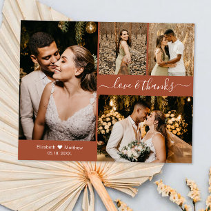 Tarjeta de agradecimiento del Collage de Bodas de 