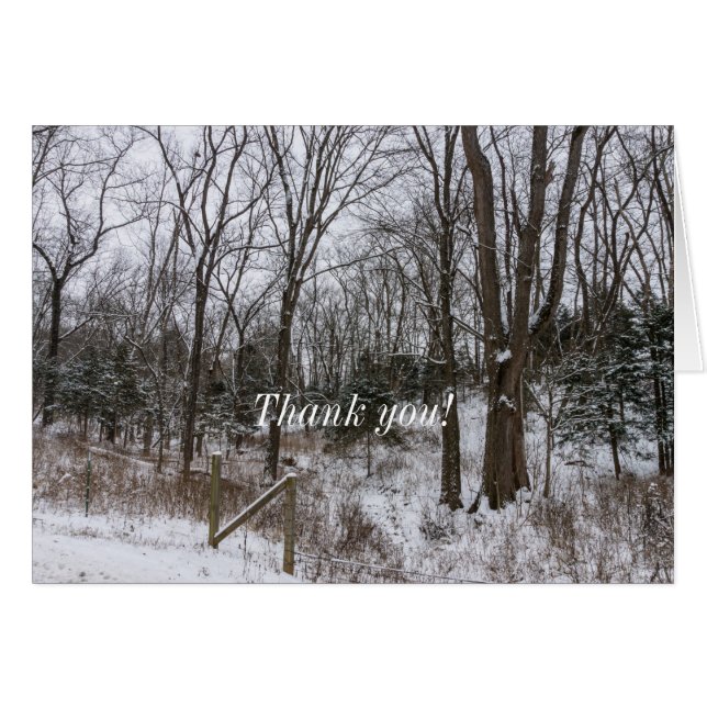 Tarjeta de agradecimiento del Día de la Nieve en W (Anverso (Horizontal))