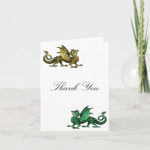 Tarjeta de agradecimiento del Dragón Verde Oro