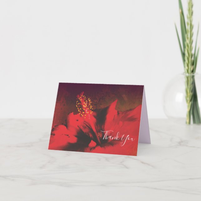 tarjeta de agradecimiento del funeral de hibiscus (Anverso)