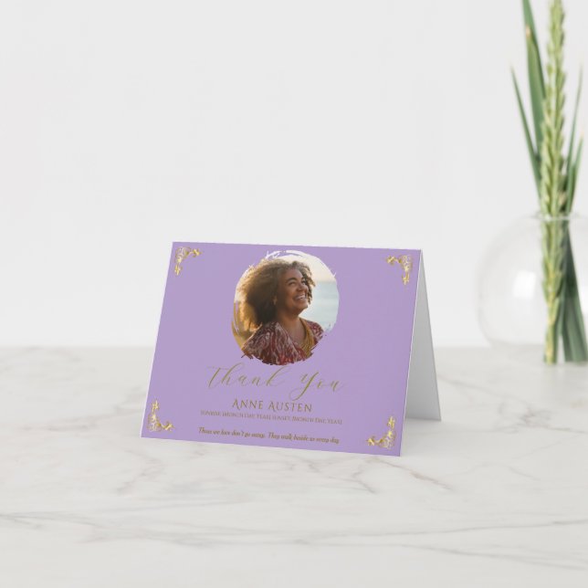 Tarjeta de agradecimiento del funeral plegado (Anverso)