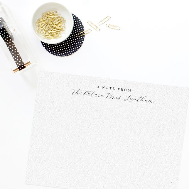 Tarjeta De Agradecimiento Del futuro señora Script Bridal Shower (Subido por el creador)