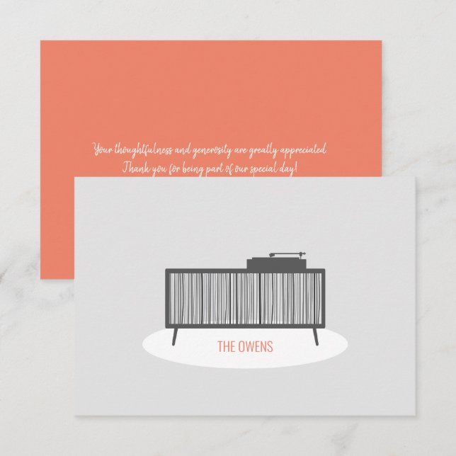 Tarjeta de agradecimiento del Gabinete de registro (Anverso / Reverso)