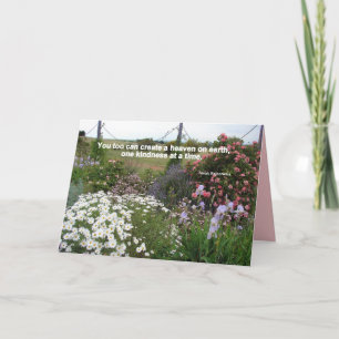 Tarjeta de agradecimiento del jardín de bondad Hea