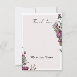 Tarjeta de agradecimiento del jardín de flores sil