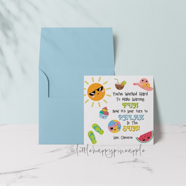 Tarjeta De Agradecimiento Del Maestro De Verano De (Subido por el creador)