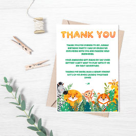 Tarjeta de agradecimiento del niño de la selva