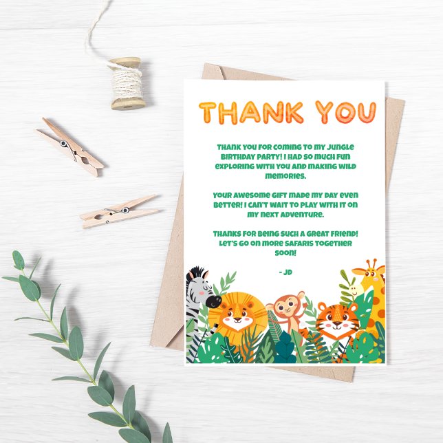 Tarjeta de agradecimiento del niño de la selva (Subido por el creador)