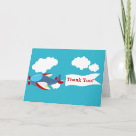 Tarjeta de agradecimiento del niño del avióncito l