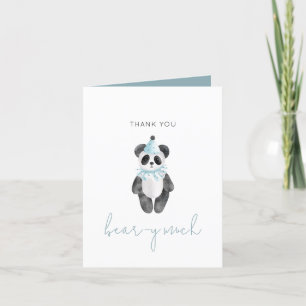 Tarjeta de agradecimiento del oso panda Mucho