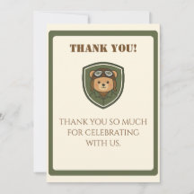 Tarjeta de agradecimiento del partido militar del