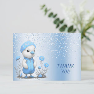Tarjeta de agradecimiento del pato azul