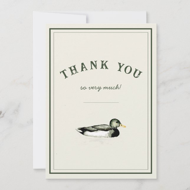 Tarjeta de agradecimiento del pato real (Anverso)