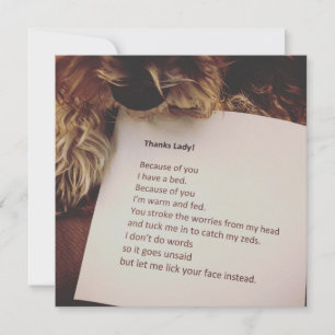 Tarjeta de agradecimiento del perro