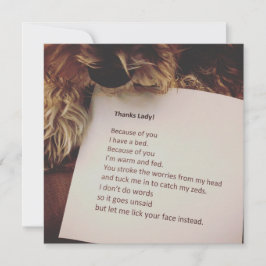 Tarjeta de agradecimiento del perro