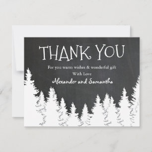 Tarjeta de agradecimiento del pino de invierno