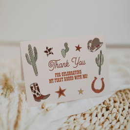 Tarjeta de agradecimiento del primer rodeo Cumplea