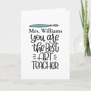 Tarjeta de agradecimiento del profesor de arte per