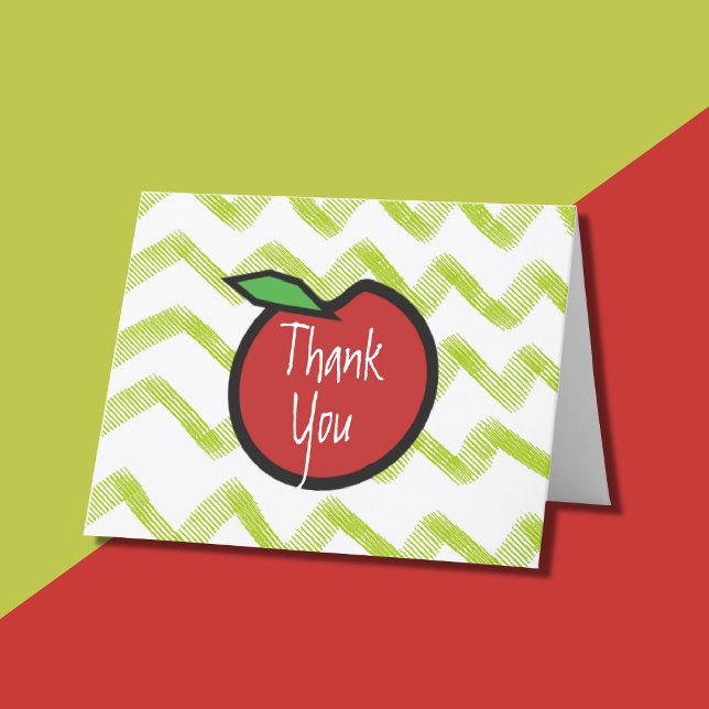Tarjeta de agradecimiento del profesor Red Apple (Depiction of Thank You Card)