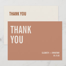 Tarjeta de agradecimiento del simple Boda de tipog